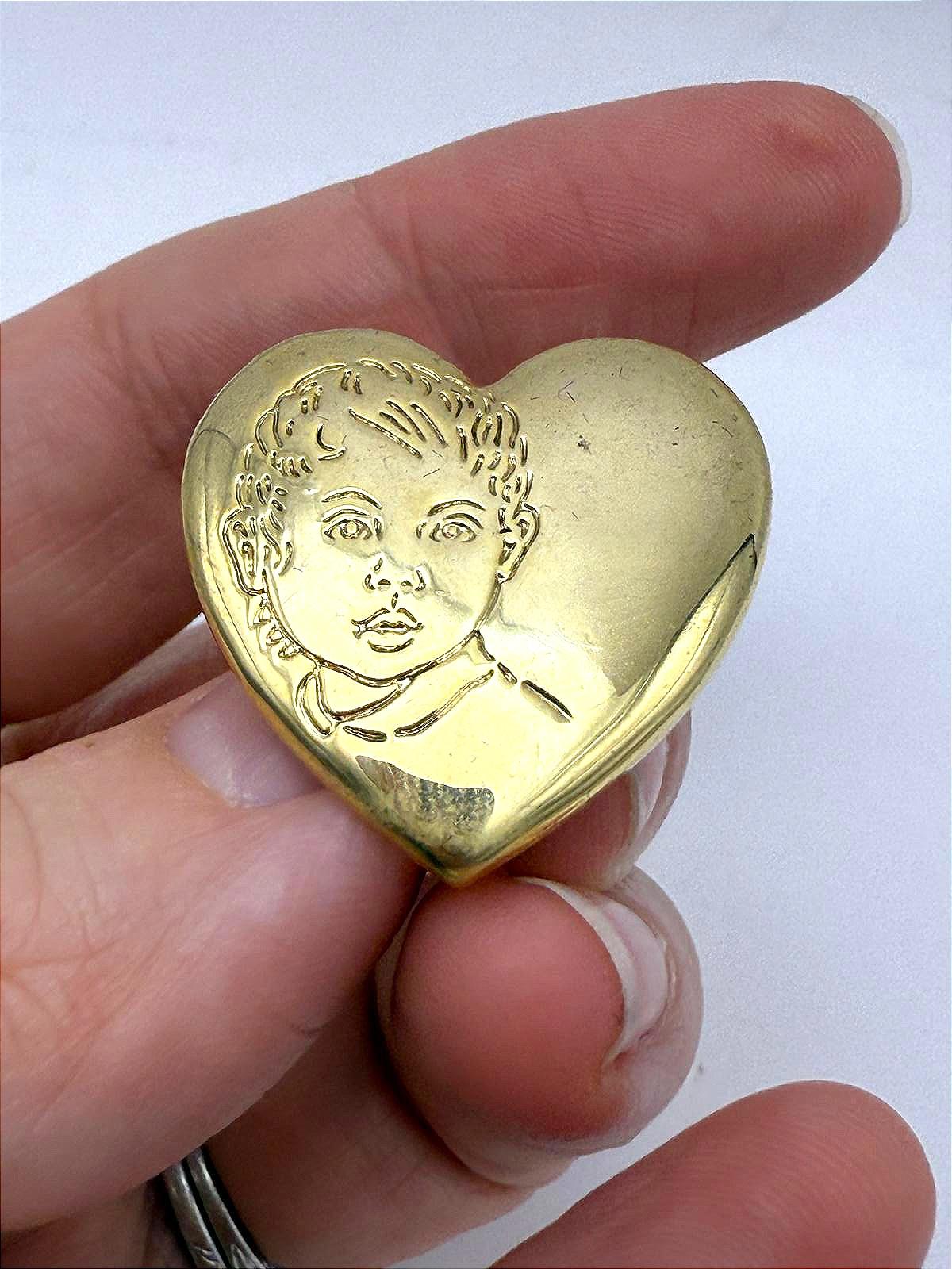 Vintage The Variety Club Gold Tone Heart Shaped Brooch Pin