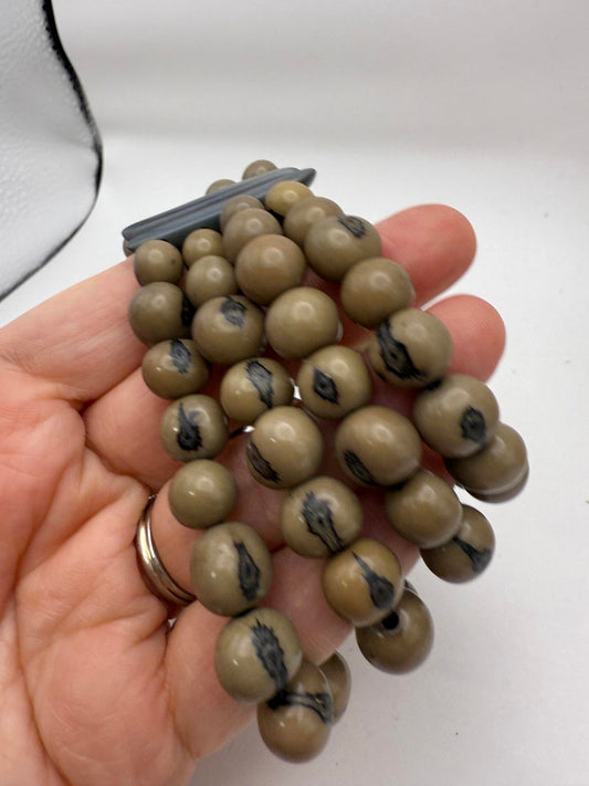 Vintage Wooden Beaded Stretch Bracelet