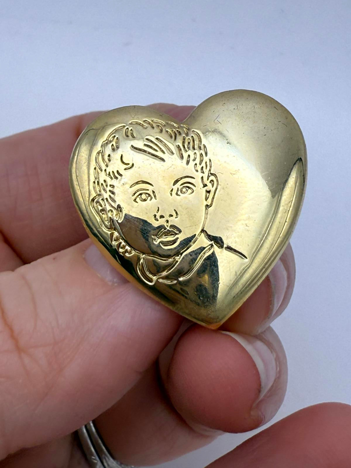 Vintage The Variety Club Gold Tone Heart Shaped Brooch Pin