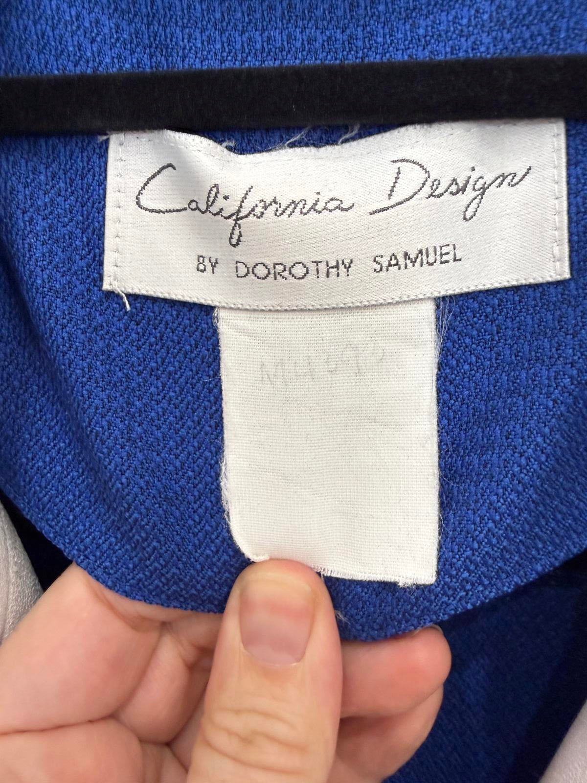 Vintage California Dreaming Blue Jumpsuit with White Trim Collar and Cuffs