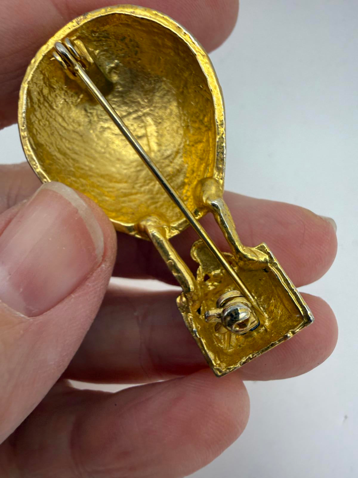 Vintage Hot Air Balloon Brooch Pin with Rhinestones