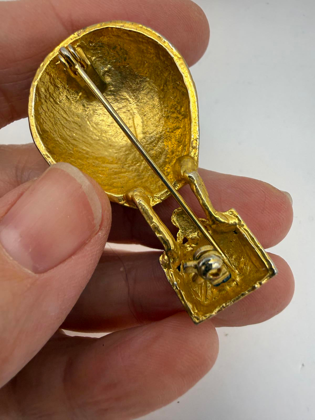 Vintage Hot Air Balloon Brooch Pin with Rhinestones