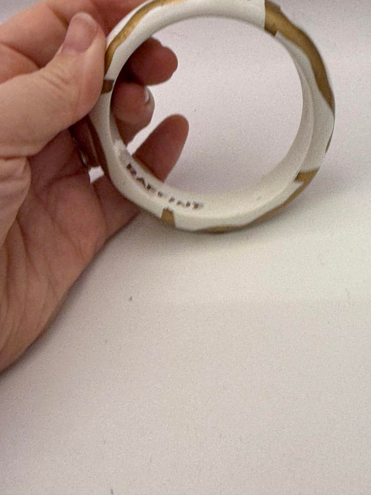 Raffine Vintage White and Gold Painted Bangle Bracelet